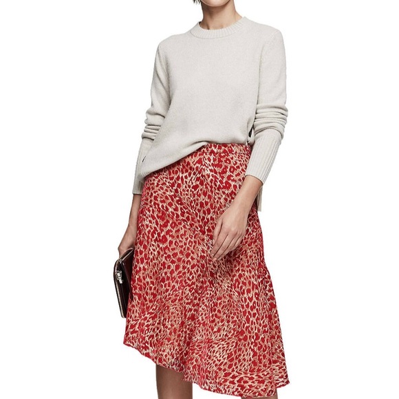 Reiss Neelam Burn-Out Detail Midi Flared Skirt - Picture 2 of 14